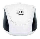 Manhattan Dual-Mode Mouse, Bluetooth 4.0 and 2.4 GHz Wireless, 800/1200/1600 dpi, Three Buttons With Scroll Wheel, Black & White, Three Year Warranty, Box