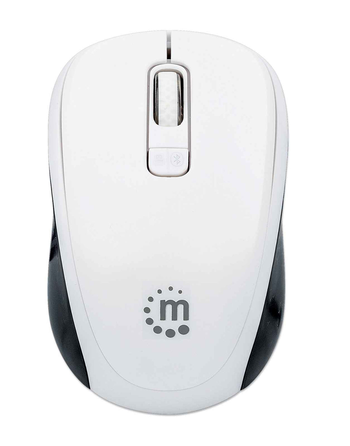 Manhattan Dual-Mode Mouse, Bluetooth 4.0 and 2.4 GHz Wireless, 800/1200/1600 dpi, Three Buttons With Scroll Wheel, Black & White, Three Year Warranty, Box