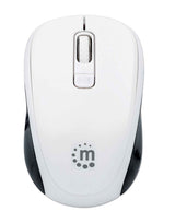 Manhattan Dual-Mode Mouse, Bluetooth 4.0 and 2.4 GHz Wireless, 800/1200/1600 dpi, Three Buttons With Scroll Wheel, Black & White, Three Year Warranty, Box