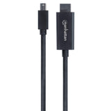 Manhattan Mini DisplayPort 1.2 to HDMI Cable, 4K@60Hz, 1.8m, Male to Male, Black, Not Bi-Directional, Three Year Warranty, Similar to MDP2HDMM2MB.