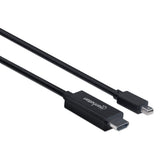 Manhattan Mini DisplayPort 1.2 to HDMI Cable, 4K@60Hz, 1.8m, Male to Male, Black, Not Bi-Directional, Three Year Warranty, Similar to MDP2HDMM2MB.