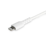 StarTech.com 6 foot (2m) Durable White USB-C to Lightning Cable - Heavy Duty Rugged Aramid Fiber USB Type C to Lightning Charger/Sync Power Cord - Apple MFi Certified iPad/iPhone 12