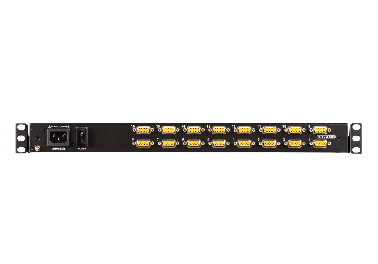 ATEN CL3116NX rack console 47 cm (18.5") 1366 x 768 pixels Metal, Plastic Black 1U