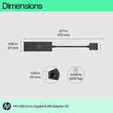 HP USB 3.0 to Gigabit RJ45 Adapter G2