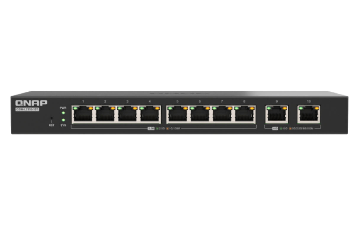 QNAP QSW-L2110-10T network switch Managed Desktop Black