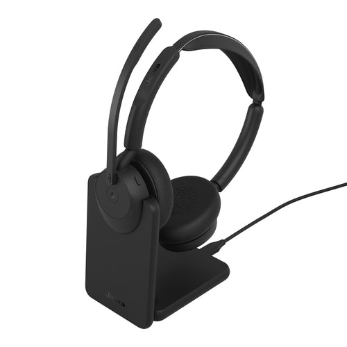 Jabra Evolve3 45 MS - USB-C with Dongle - Stereo (Charging Stand)