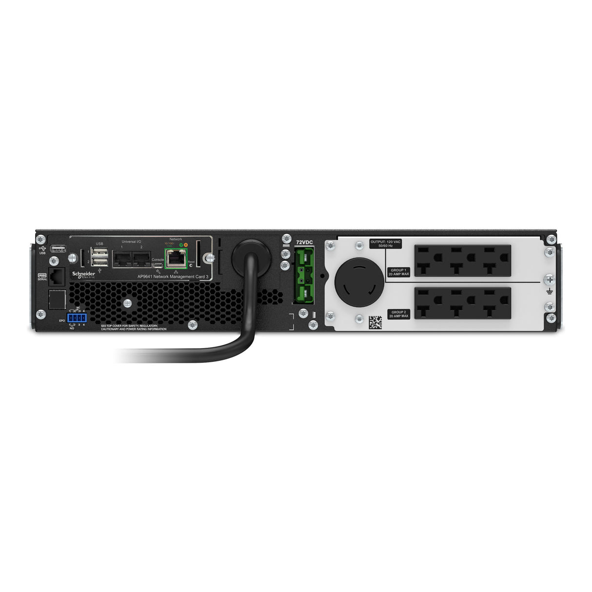 APC Smart-UPS On-Line, 2200VA, Rackmount 2U, 120V, 6x 5-20R+1x L5-20R NEMA outlets, Network Card, Extended runtime, W/ rail kit