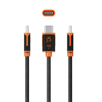 j5create JUCX25L18 USB cable 1.8 m USB C 480 Gbit/s Black, Orange