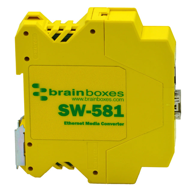 Brainboxes SW-581 network switch Unmanaged Gigabit Ethernet (10/100/1000) DIN rail Yellow
