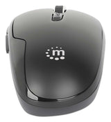 Manhattan USB-A Nano Receiver, Six Buttons with Scroll Wheel, 800/1200/1600 dpi, Wrist-Friendly Contour, Black