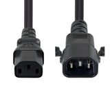 StarTech.com 6ft (1.8m) Power Extension Cord, Locking C14 to C13, PDU Power Cord, 10A 250V, 18AWG, AC Power Cable Extension, TAA Compliant, UL Listed