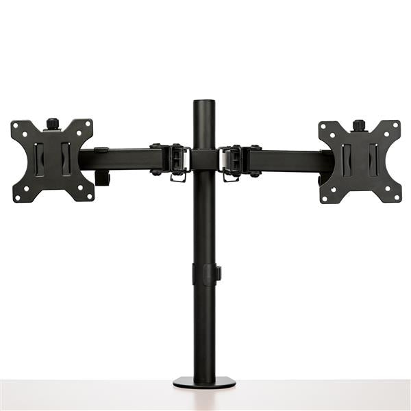 StarTech.com Desk Mount Dual Monitor Arm - Desk Clamp / Grommet VESA Monitor Mount for up to 32" (17.6lb/8kg) Displays - Ergonomic Articulating Monitor Arm - Height Adjustable/Tilt/Swivel/Rotating