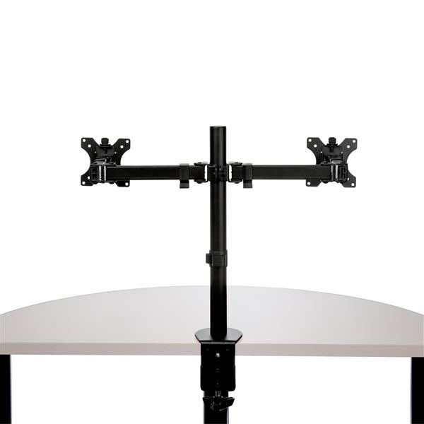 StarTech.com Desk Mount Dual Monitor Arm - Desk Clamp / Grommet VESA Monitor Mount for up to 32" (17.6lb/8kg) Displays - Ergonomic Articulating Monitor Arm - Height Adjustable/Tilt/Swivel/Rotating