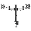 StarTech.com Desk Mount Dual Monitor Arm - Desk Clamp VESA Compatible Monitor Mount for up to 32" (17.6lb/8kg) Displays - Ergonomic Articulating Monitor Arm - Height Adjustable/Tilt/Swivel/Rotating