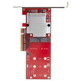 StarTech.com Dual M.2 PCIe SSD Adapter Card - x8 / x16 Dual NVMe or AHCI M.2 SSD to PCI Express 3.0 - M.2 NGFF PCIe (M-Key) Compatible - Supports 2242, 2260, 2280 - JBOD - Mac & PC - TAA