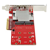 StarTech.com Dual M.2 PCIe SSD Adapter Card - x8 / x16 Dual NVMe or AHCI M.2 SSD to PCI Express 3.0 - M.2 NGFF PCIe (M-Key) Compatible - Supports 2242, 2260, 2280 - JBOD - Mac & PC - TAA