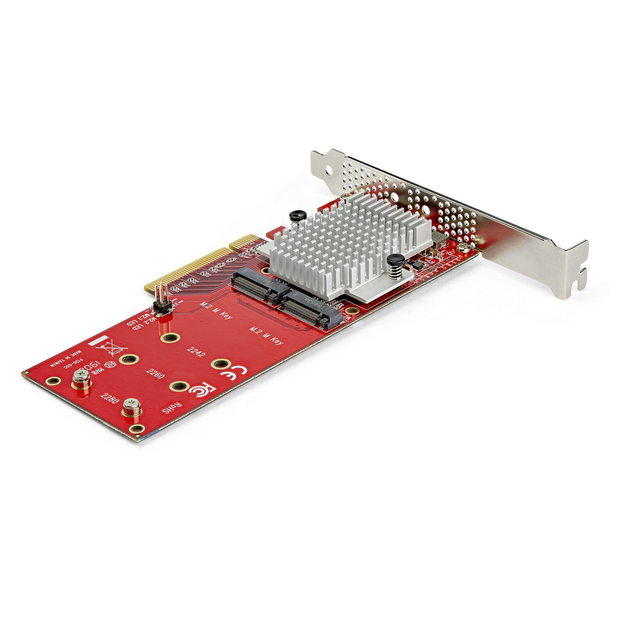 StarTech.com Dual M.2 PCIe SSD Adapter Card - x8 / x16 Dual NVMe or AHCI M.2 SSD to PCI Express 3.0 - M.2 NGFF PCIe (M-Key) Compatible - Supports 2242, 2260, 2280 - JBOD - Mac & PC - TAA