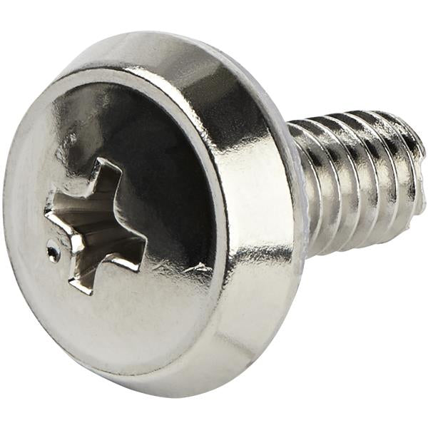 StarTech.com 50-Pack 12-24 12mm Nickel Plated Screws, Mounting Screws for 19" or 10" Server Racks, Cabinets and Enclosures, Designed for Rust Control, Silver - TAA