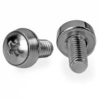 StarTech.com 50-Pack 12-24 12mm Nickel Plated Screws, Mounting Screws for 19" or 10" Server Racks, Cabinets and Enclosures, Designed for Rust Control, Silver - TAA