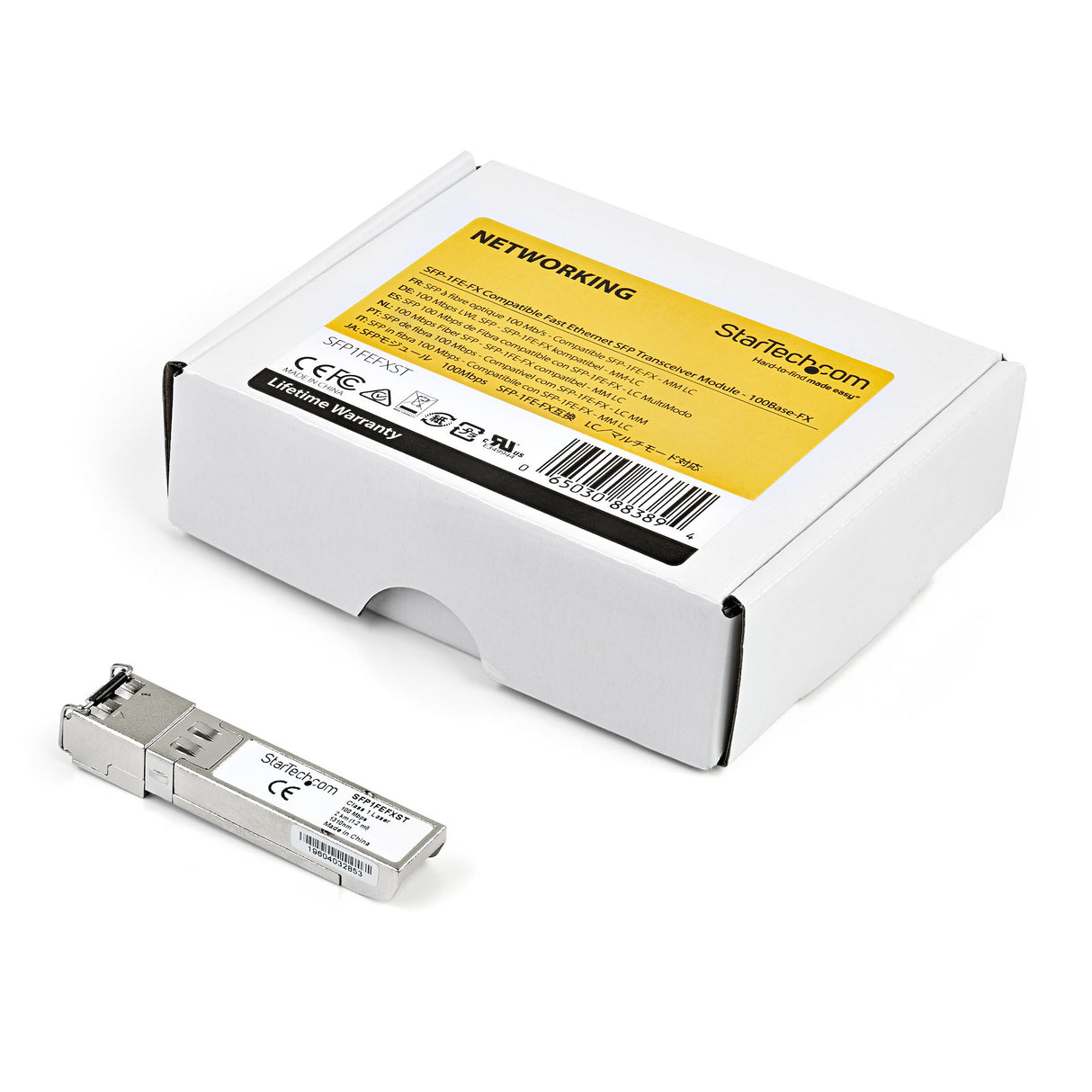 StarTech.com Juniper SFP-1FE-FX Compatible SFP Module - 100BASE-FX - 100MbE Multimode Fiber MMF Optic Transceiver - 100Mb Ethernet SFP - LC 2km - 1310nm - DDM