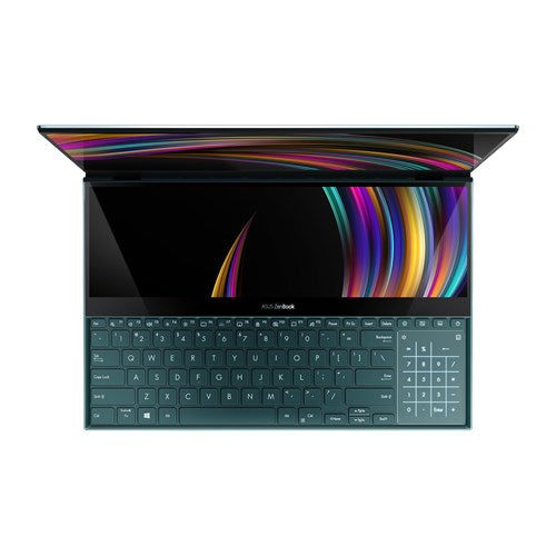 ASUS Zenbook Pro Duo UX581GV-XB74T laptop Intel® Core™ i7 i7-9750H 39.6 cm (15.6") Touchscreen 4K Ultra HD 16 GB DDR4-SDRAM 1 TB SSD NVIDIA® GeForce RTX™ 2060 Wi-Fi 6 (802.11ax) Windows 10 Home Black