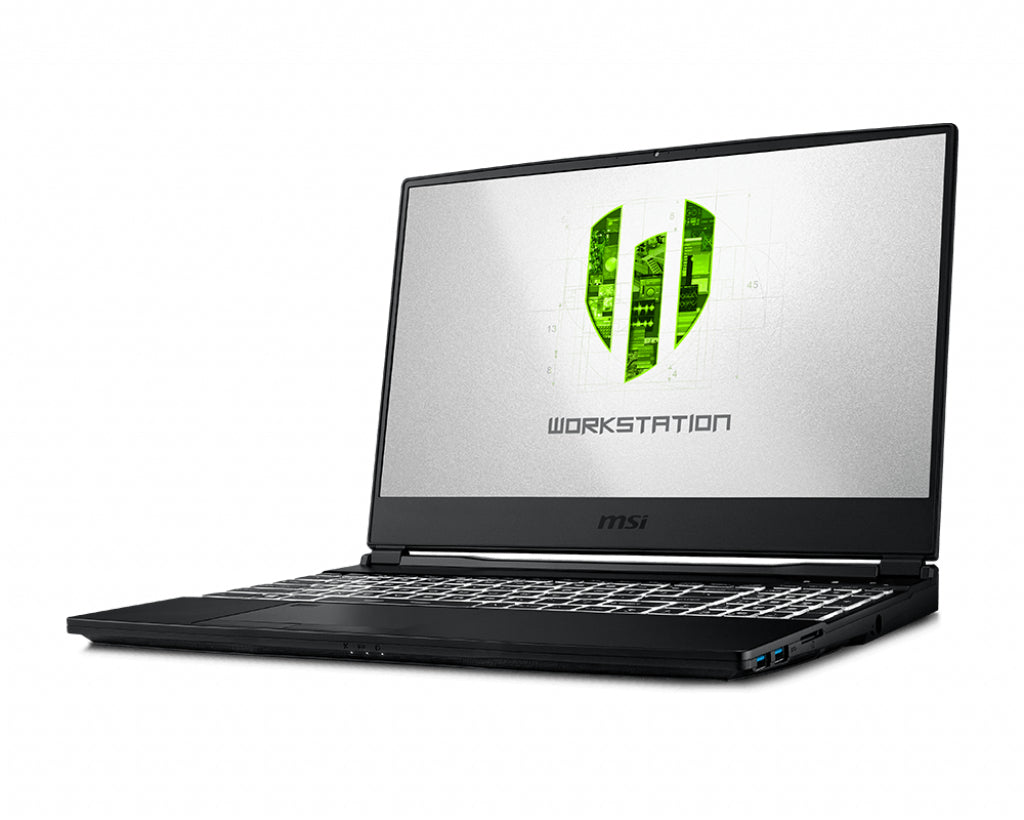 MSI Workstation WE65 9TJ-014CA laptop Intel® Core™ i7 i7-9750H Mobile workstation 39.6 cm (15.6") Full HD 32 GB DDR4-SDRAM 1.51 TB HDD+SSD NVIDIA Quadro T2000 Wi-Fi 6 (802.11ax) Windows 10 Pro Black