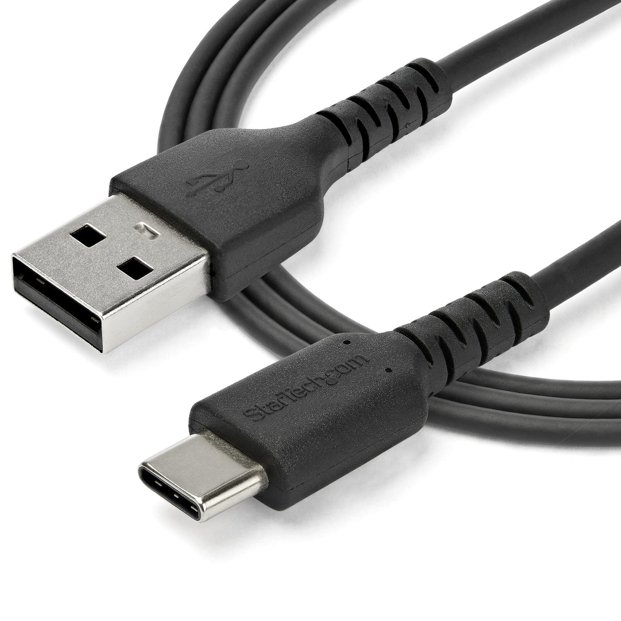 StarTech.com 3ft (1m) USB-A to USB-C Fast Charging Cable, Rugged, Charge & Sync, 3A, USB 2.0, Black TPE Jacket and Aramid Fiber - USB Charging Cord
