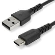 StarTech.com 6.6ft (2m) USB-A to USB-C Fast Charging Cable, Rugged, Charge & Sync, 3A, USB 2.0, Black TPE Jacket and Aramid Fiber - USB Charging Cord