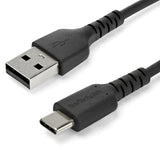StarTech.com 6.6ft (2m) USB-A to USB-C Fast Charging Cable, Rugged, Charge & Sync, 3A, USB 2.0, Black TPE Jacket and Aramid Fiber - USB Charging Cord