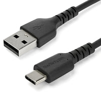 StarTech.com 3ft (1m) USB-A to USB-C Fast Charging Cable, Rugged, Charge & Sync, 3A, USB 2.0, Black TPE Jacket and Aramid Fiber - USB Charging Cord