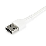 StarTech.com 3ft (1m) USB-A to USB-C Fast Charging Cable, Rugged, Charge & Sync, 3A, USB 2.0, White TPE Jacket and Aramid Fiber - USB Charging Cord