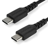 StarTech.com 3ft (1m) USB-C Fast Charging Cable, Rugged, Charge & Sync, 60W (3A) PD, USB 2.0, Black TPE Jacket and Aramid Fiber - USB C Charging Cord