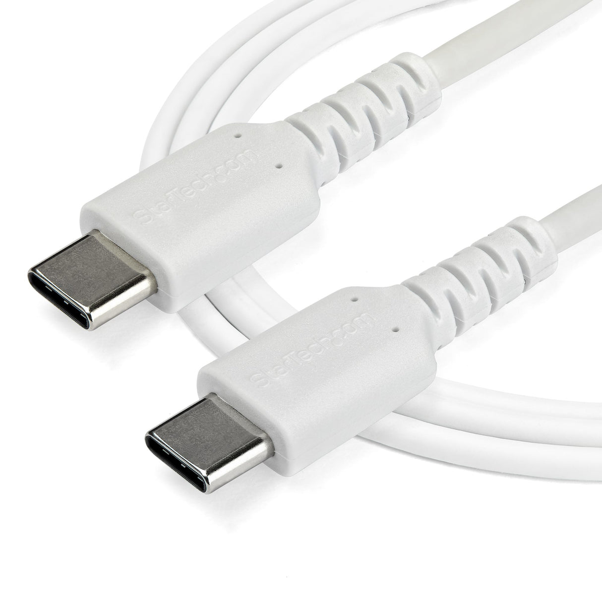 StarTech.com 3ft (1m) USB-C Fast Charging Cable, Rugged, Charge & Sync, 60W (3A) PD, USB 2.0, White TPE Jacket and Aramid Fiber - USB C Charging Cord