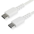 StarTech.com 3ft (1m) USB-C Fast Charging Cable, Rugged, Charge & Sync, 60W (3A) PD, USB 2.0, White TPE Jacket and Aramid Fiber - USB C Charging Cord