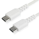 StarTech.com 3ft (1m) USB-C Fast Charging Cable, Rugged, Charge & Sync, 60W (3A) PD, USB 2.0, White TPE Jacket and Aramid Fiber - USB C Charging Cord
