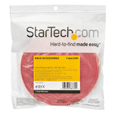StarTech.com 25ft (7.6m) Hook and Loop Roll, Red, Cut-to-Size Reusable Cable Ties, Bulk Industrial Wire Fastener Tape, Adjustable Fabric Wraps, Reusable Self Gripping Cable Management Straps