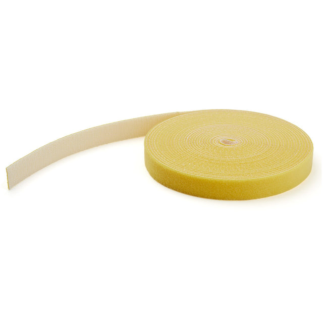 StarTech.com 50ft (15.2m) Hook and Loop Roll, Yellow, Cut-to-Size Reusable Cable Ties, Bulk Industrial Wire Fastener Tape, Adjustable Fabric Wraps, Reusable Self Gripping Cable Management Straps