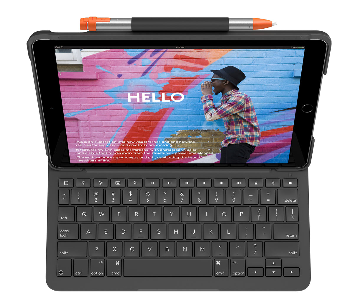 Logitech 920-009473 mobile device keyboard English Bluetooth Graphite