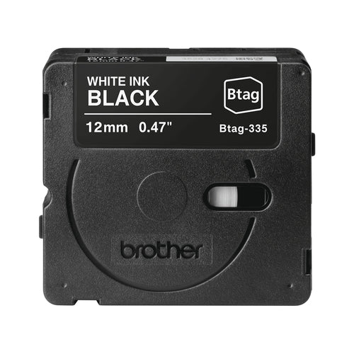 Brother BTAG-335 label-making tape White on black