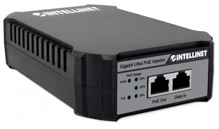 Intellinet Gigabit PoE++ Injector, One 95 W Port, IEEE 802.3bt (4PPoE) Compliant, Plastic Housing, Wall-mount Option
