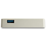 StarTech.com USB C to Gigabit Ethernet Adapter w/USB A Port - White 1Gbps NIC USB 3.0/USB 3.1 Type C Network Adapter - 1GbE USB-C RJ45/LAN TB3 Compatible Windows MacBook Pro Chromebook