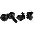 StarTech.com 50-Pack 10-32 12mm Screws, Washers and Square Hole Cage Nuts with Installation Tool, Hardware Mounting Kit for 19" or 10" Server Racks, Cabinets and Enclosures, Black - TAA