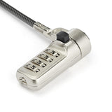 StarTech.com 6.6ft (2m) Laptop Cable Lock - 4-Digit Combination Laptop/Desktop Security Cable Lock for Wedge Slot Computers - Anti-Theft Vinyl-Coated Steel Combo Cable Lock - Portable - TAA