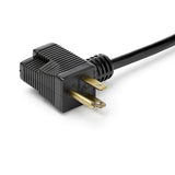 StarTech.com 1ft (30cm) Short Extension Cord, NEMA 5-15P/R to NEMA 5-15R, 13A 125V, 16AWG, Black, Outlet Saver Power Extension Cord with Extra Passthrough Outlet, AC Extension Cable, UL Listed