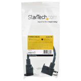 StarTech.com 1ft (30cm) Short Extension Cord, NEMA 5-15P/R to NEMA 5-15R, 13A 125V, 16AWG, Black, Outlet Saver Power Extension Cord with Extra Passthrough Outlet, AC Extension Cable, UL Listed