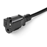 StarTech.com 1ft (30cm) Short Extension Cord, NEMA 5-15P/R to NEMA 5-15R, 13A 125V, 16AWG, Black, Outlet Saver Power Extension Cord with Extra Passthrough Outlet, AC Extension Cable, UL Listed
