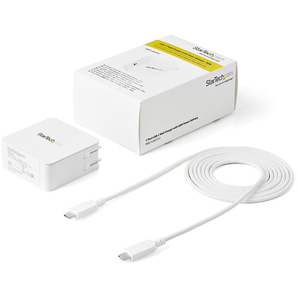 StarTech.com USB C Wall Charger - USB C Laptop Charger 60W PD - 6ft/2m Cable - Universal Compact Type C Power Adapter - Dell XPS, Lenovo X1 Carbon, HP EliteBook, MacBook - USB IF/ETL Certified