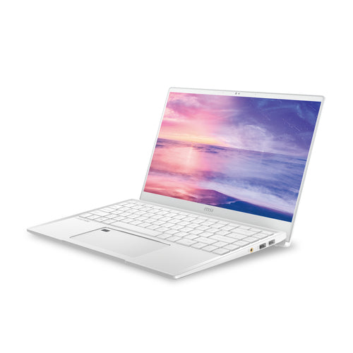 MSI Prestige 14 A10SC-247CA Intel® Core™ i7 i7-10710U Laptop 35.6 cm (14") 4K Ultra HD 16 GB LPDDR3-SDRAM 512 GB SSD NVIDIA® GeForce® GTX 1650 Max-Q Wi-Fi 6 (802.11ax) Windows 10 Pro White