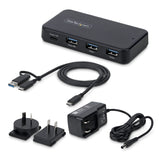 StarTech.com 4-Port USB-C and USB-A Hub, 5Gbps, Self-Powered, 2-in-1 USB-C and USB-A Host Cable, 1x USB-C and 3x USB-A (1x BC 1.2), 36W Power Adapter Included