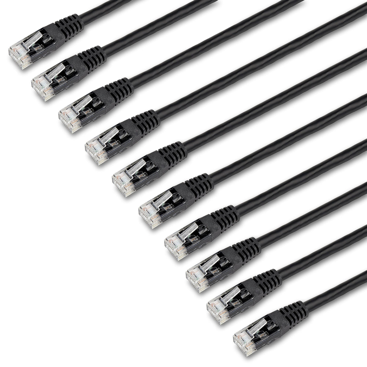 StarTech.com 6 ft. CAT6 Ethernet cable - 10 Pack - ETL Verified - Black CAT6 Patch Cord - Molded RJ45 Connectors - 24 AWG Copper Wire – UTP Cable